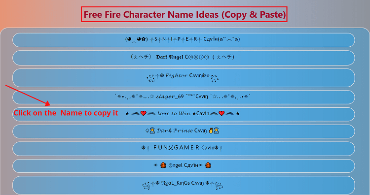 Free Fire Name Generator Name 