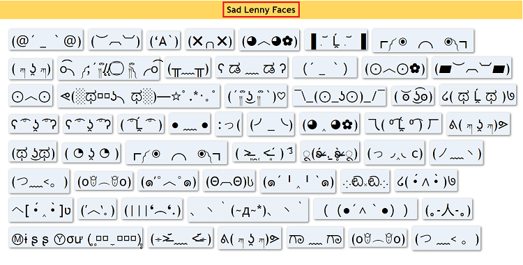 Sad Lenny Face Result