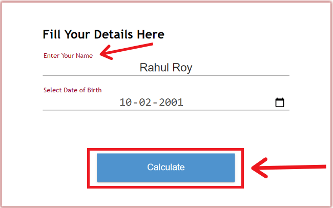 Age Calculator Input