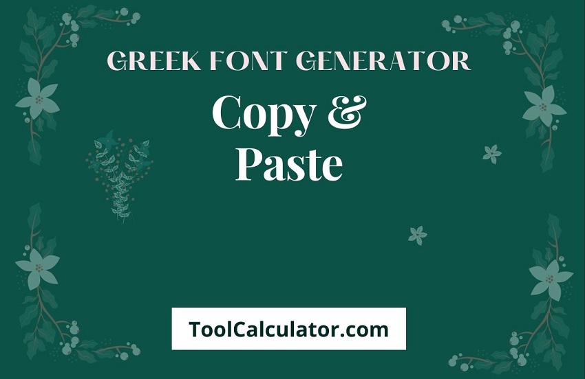 greek Font Generator