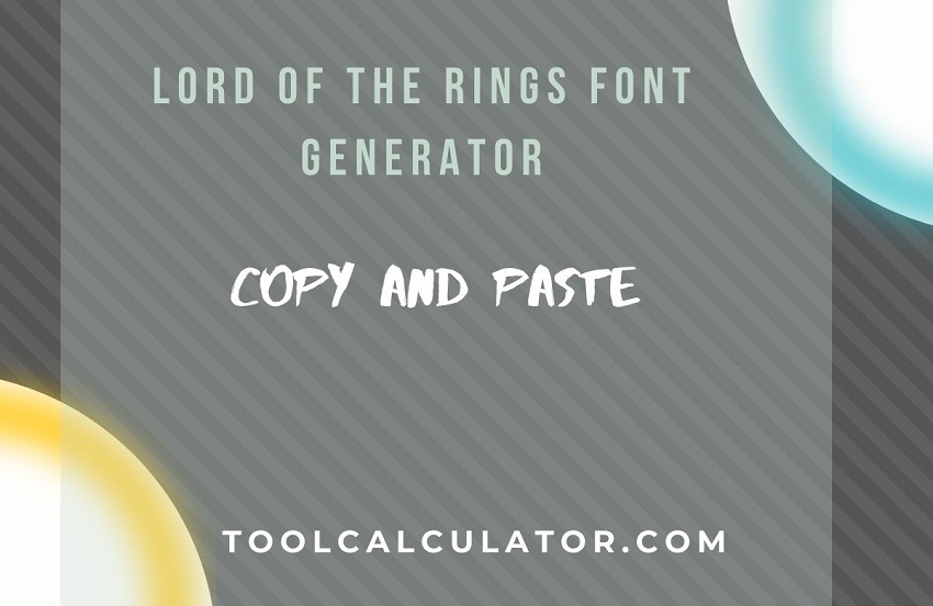 lord of the rings font generator