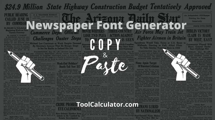 newspaper font generator